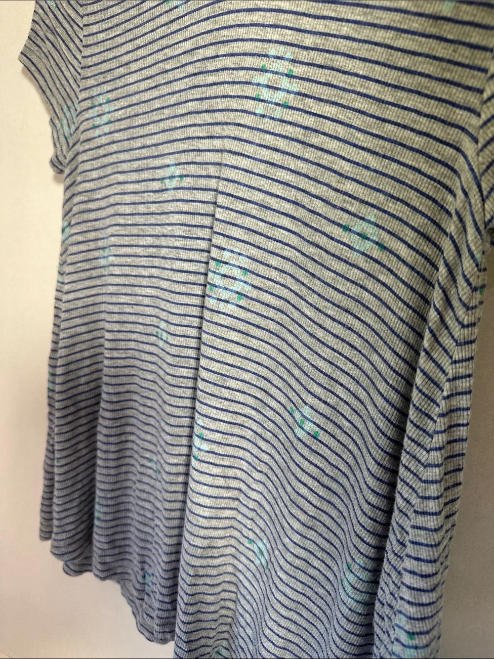 Justice gray striped flowy short sleeve shirt size 12